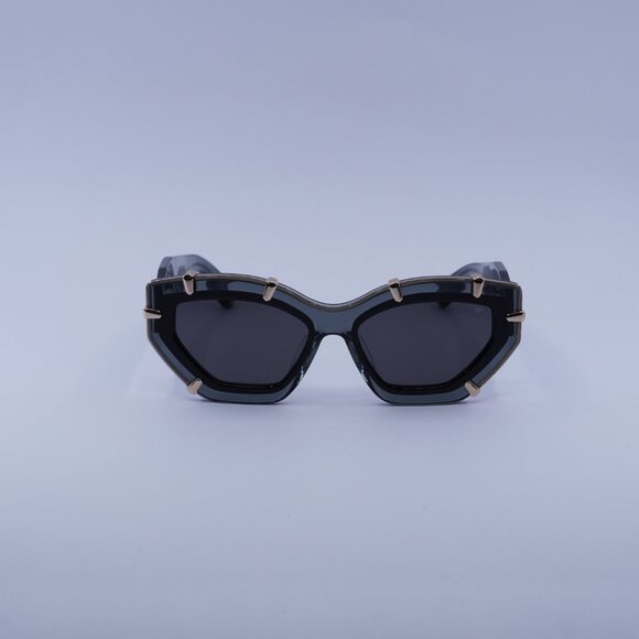 Philipp Plein SPP099V Supreme Star 0819 Sunglasses Grey/Gold Cat Eye Frame - Picture 3 of 10